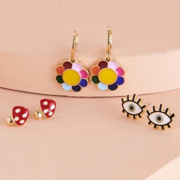 Flower Trip Earring Set, Multi, NWT, For Bundles Only - Picture 1 of 7